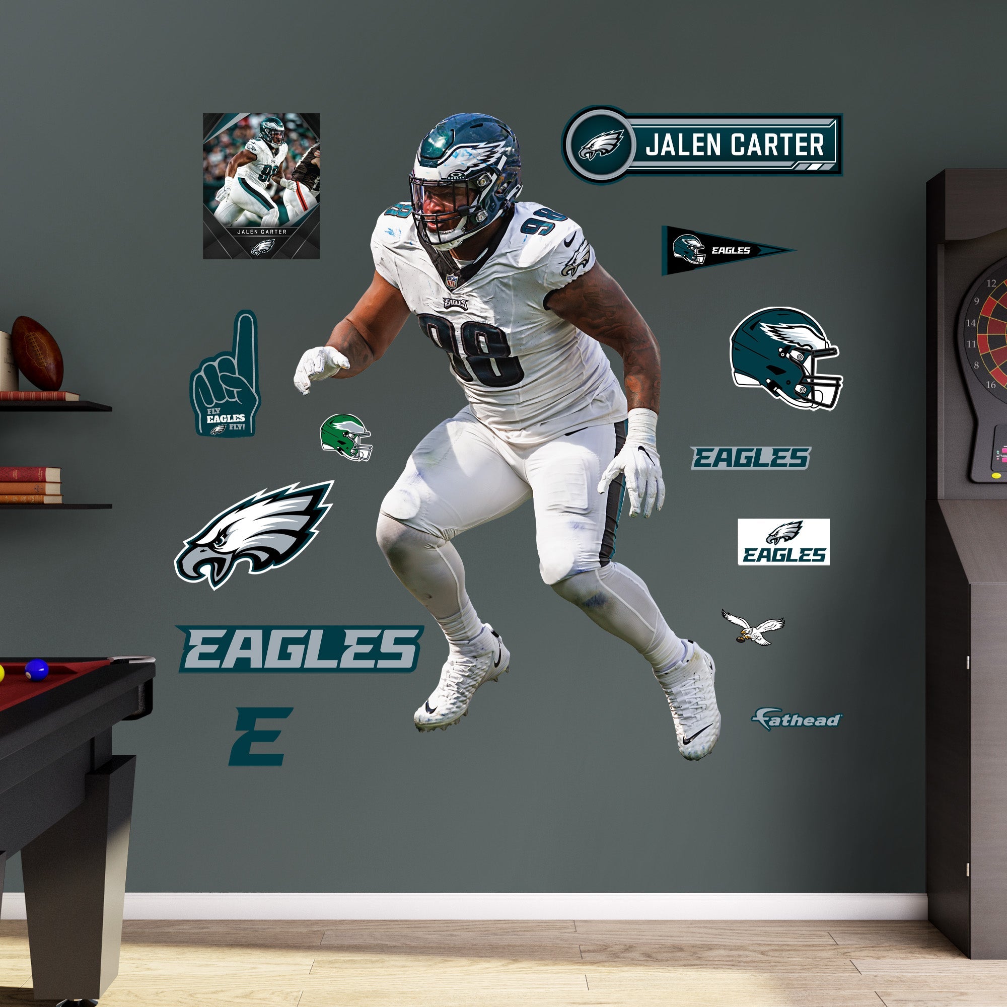 Jalen Carter - RealBig Collection - Official NFL - Philadelphia Eagles - Reusable Vinyl Wall Decals