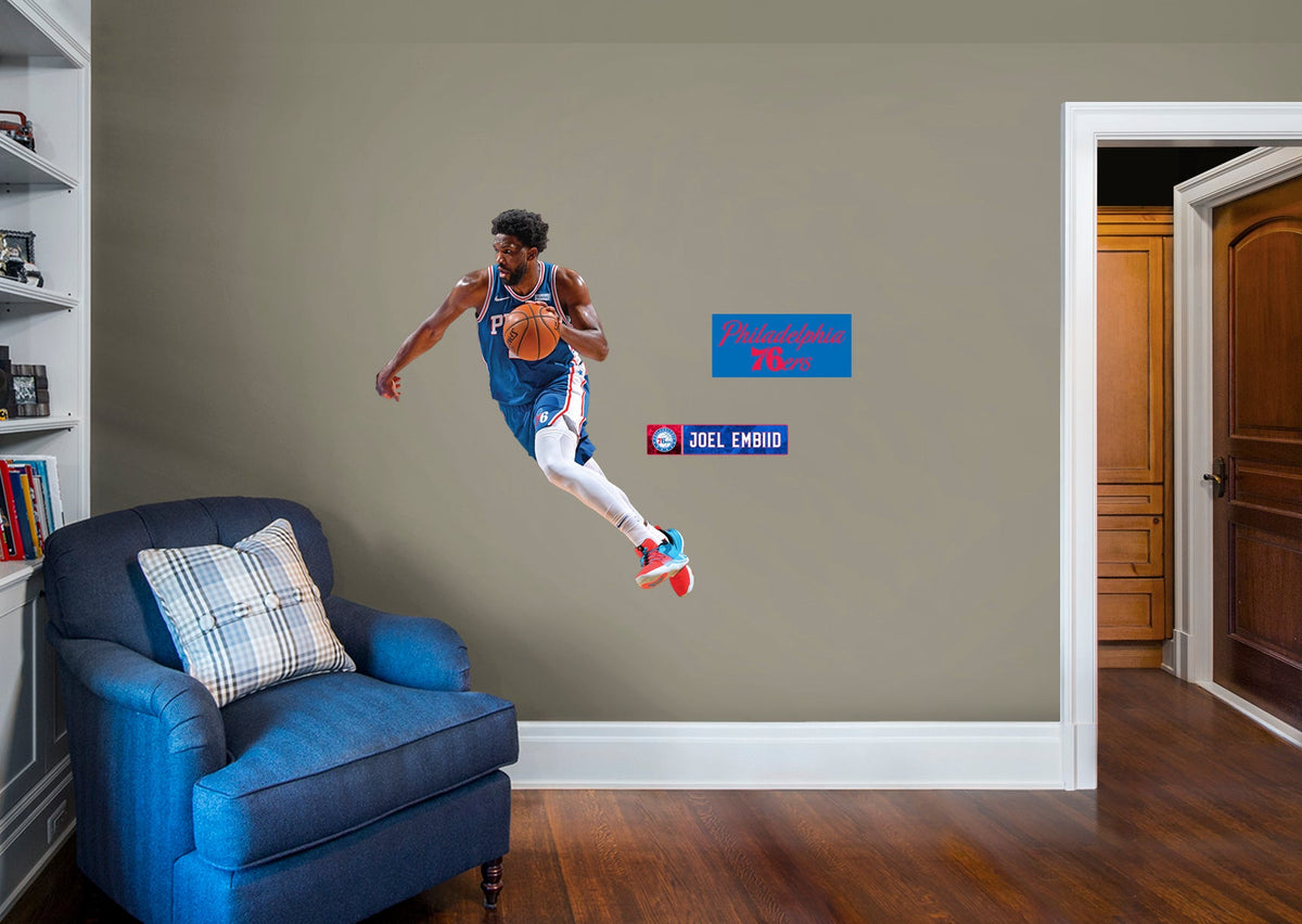 Joel Embiid - RealBig Collection - Official NBA - Philadelphia 76ers - Reusable Vinyl Wall Decals #4