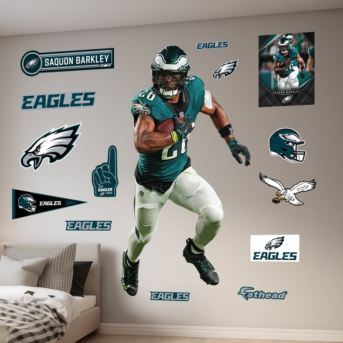Saquon Barkley - RealBig Home Collection - Official NFL - Philadelphia Eagles - Reusable Vinyl Wall Decals