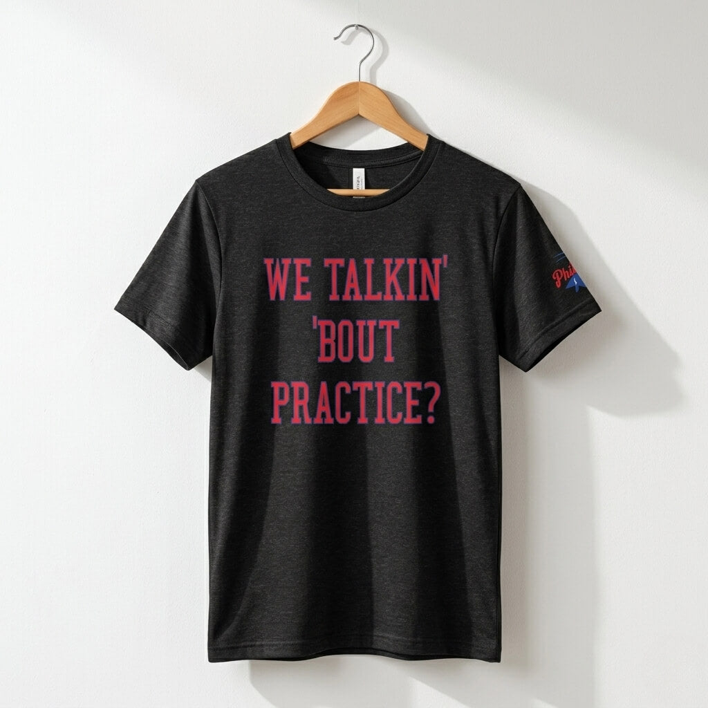 Philadelphia 76ers funny Allen Iverson practice black heather t-shirt by Phillygoat