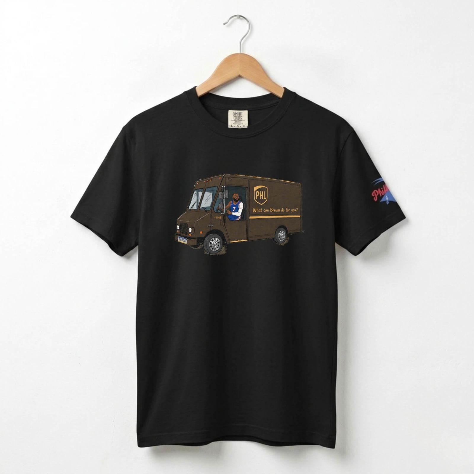 Philadelphia 76ers Jaylen Brown UPS What Can Brown Do for you? black comfort colors t-shirt by Phillygoat