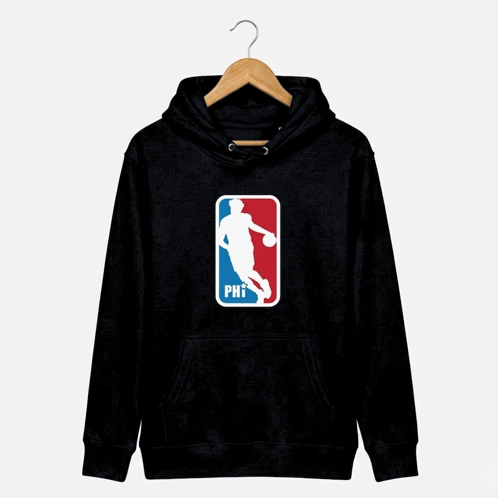 Philadelphia 76ers Joel Embiid NBA logo black hoodie by Phillygoat