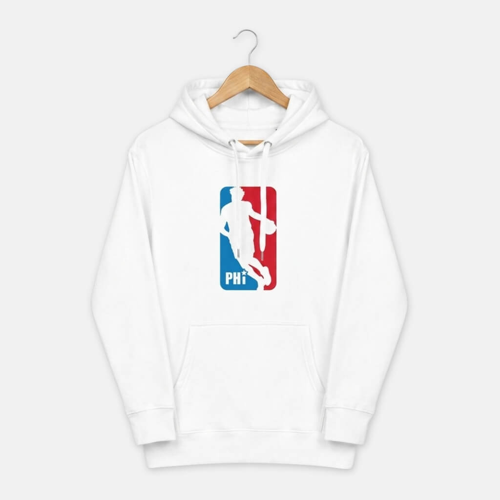 Philadelphia 76ers Joel Embiid NBA logo white hoodie by Phillygoat