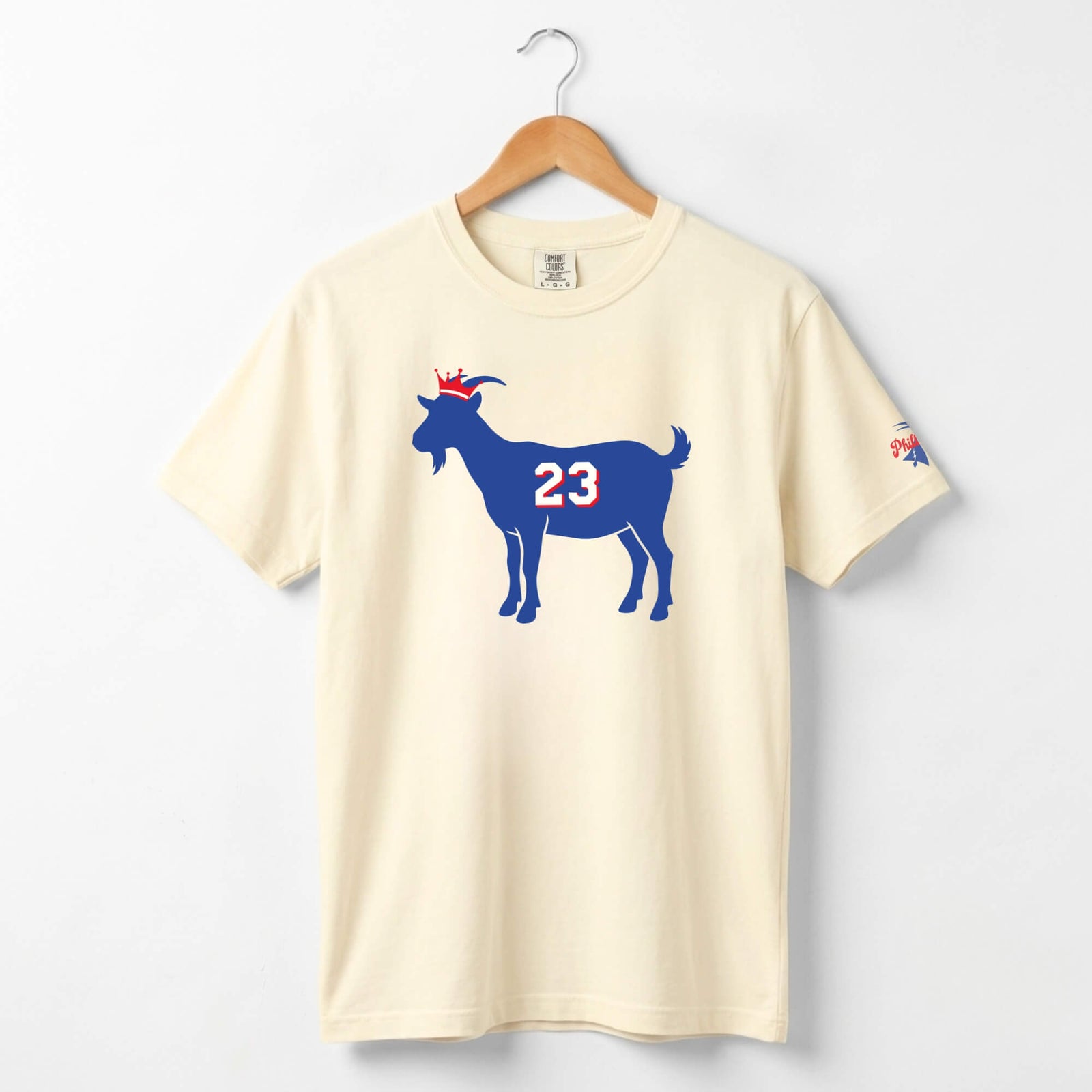 Philadelphia 76ers LeBron James GOAT ivory comfort colors t-shirt by Phillygoat