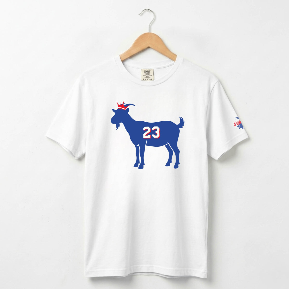 Philadelphia 76ers LeBron James GOAT white comfort colors t-shirt by Phillygoat