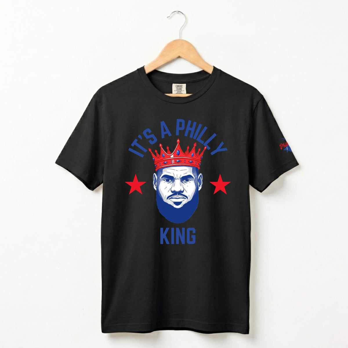 Philadelphia 76ers Lebron James It's a Philly King black Comfort Colors T-Shirt by Phillygoat