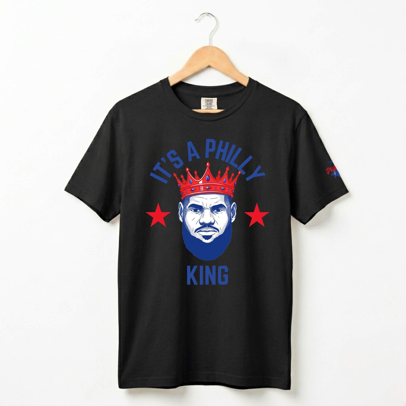 Philadelphia 76ers Lebron James It's a Philly King black Comfort Colors T-Shirt by Phillygoat