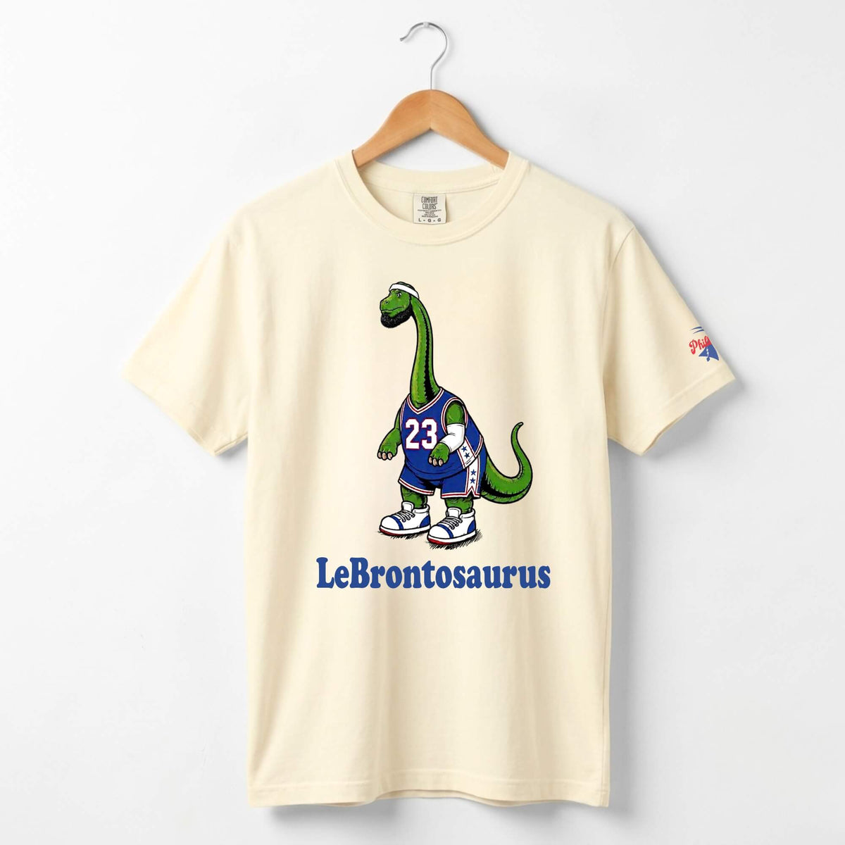 Philadelphia 76ers Funny LeBron James LeBrontosaurus ivory Comfort Colors t-shirt by Phillygoat