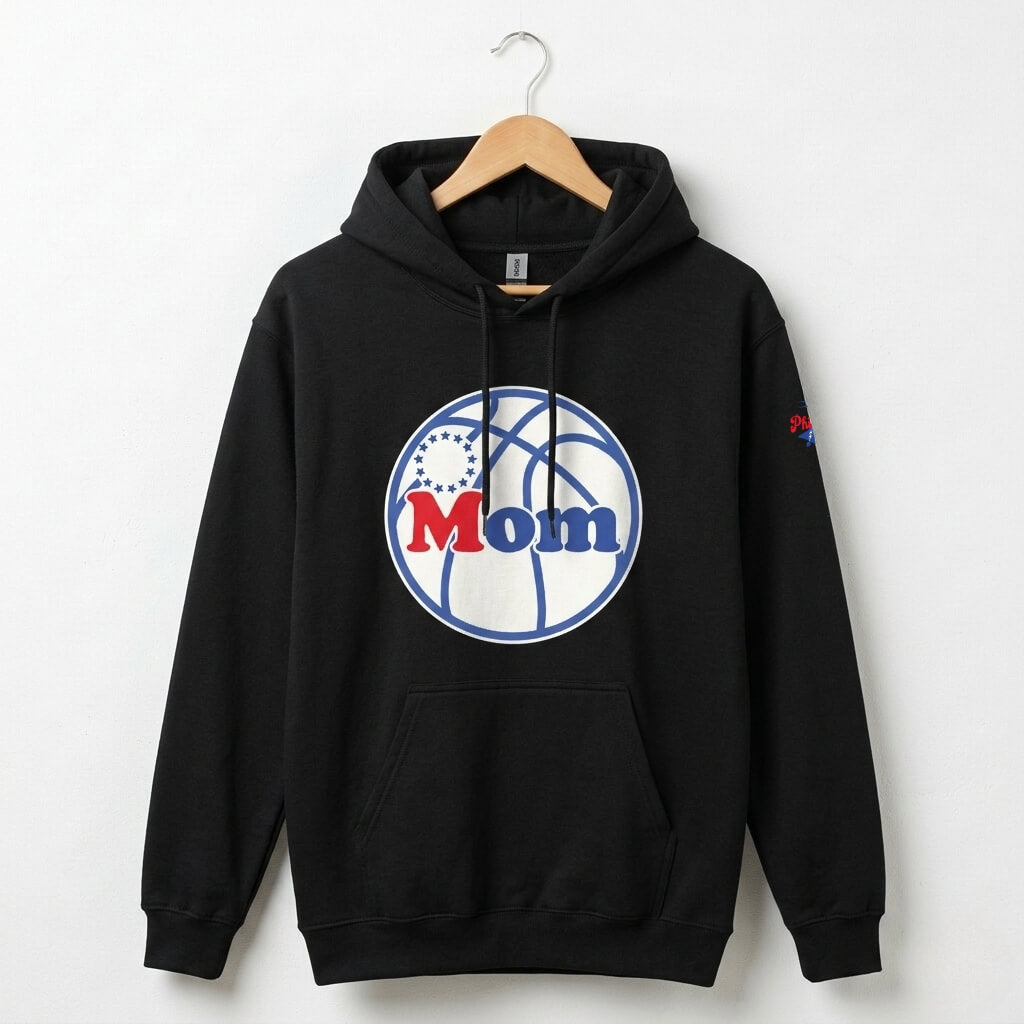 Philadelphia 76ers Mom black hoodie by Phillygoat