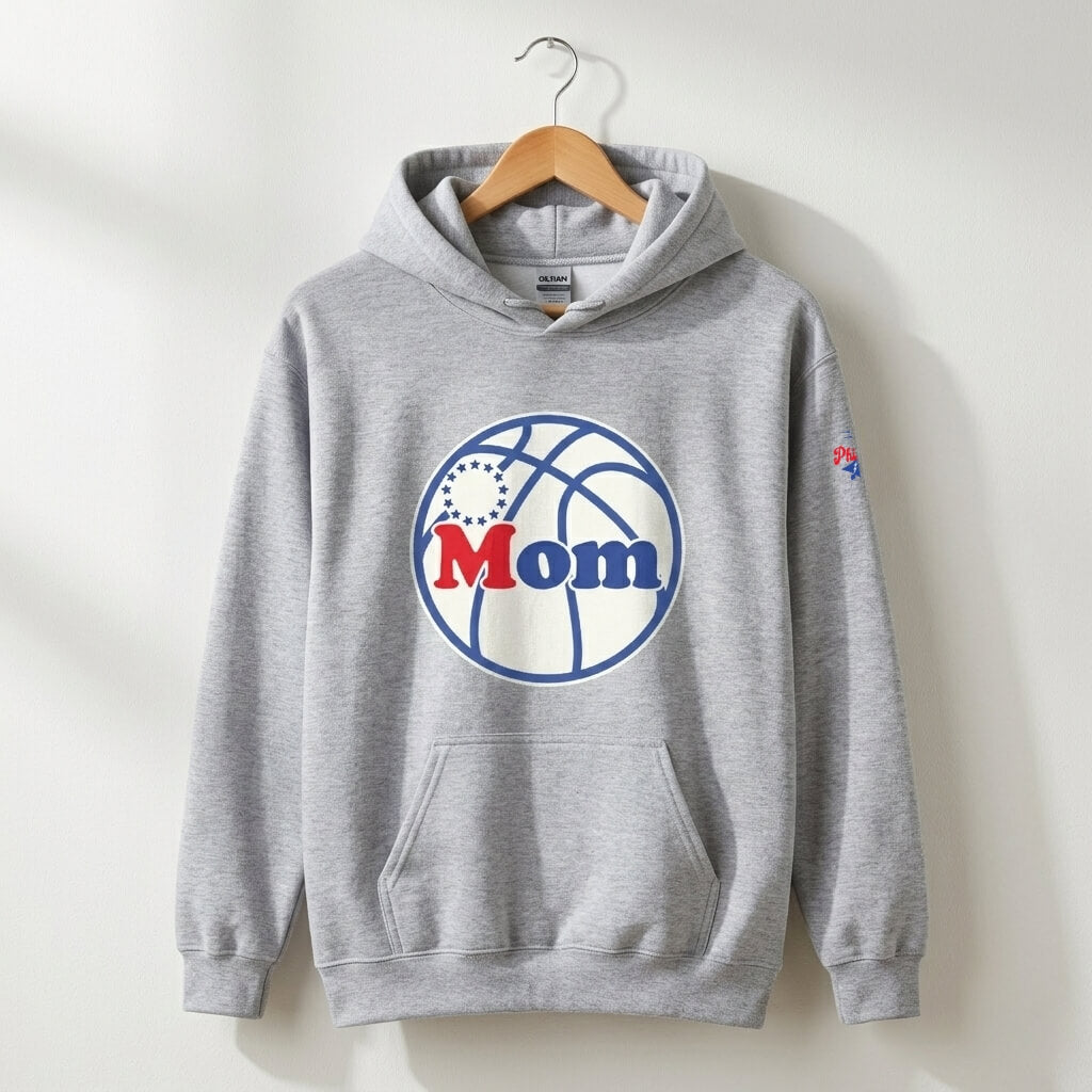Philadelphia 76ers Mom grey hoodie by Phillygoat