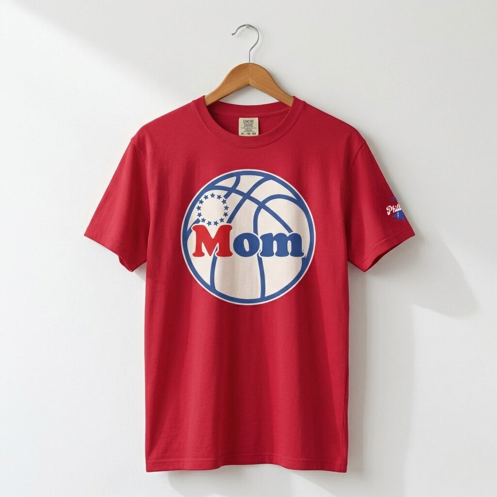 Philadelphia 76ers Sixers Mom royal red comfort colors t-shirt by Phillygoat