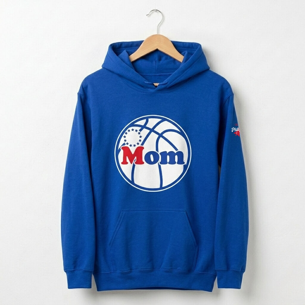 Philadelphia 76ers Mom royal blue hoodie by Phillygoat