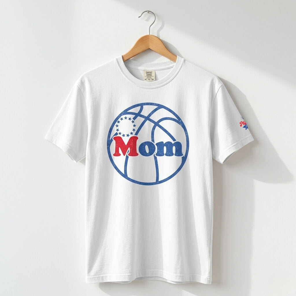 Philadelphia 76ers Sixers Mom royal white comfort colors t-shirt by Phillygoat