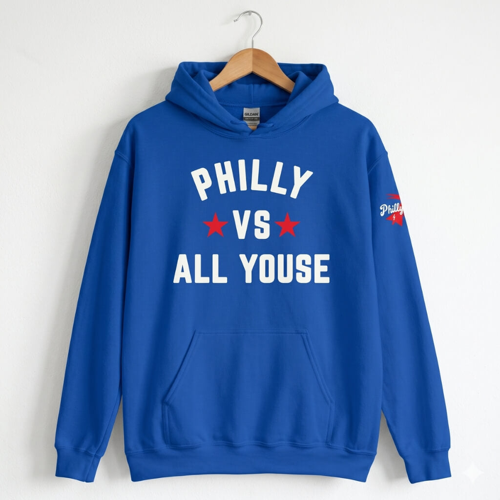 Philadelphia 76ers Philly vs All Youse royal blue hoodie by Phillygoat