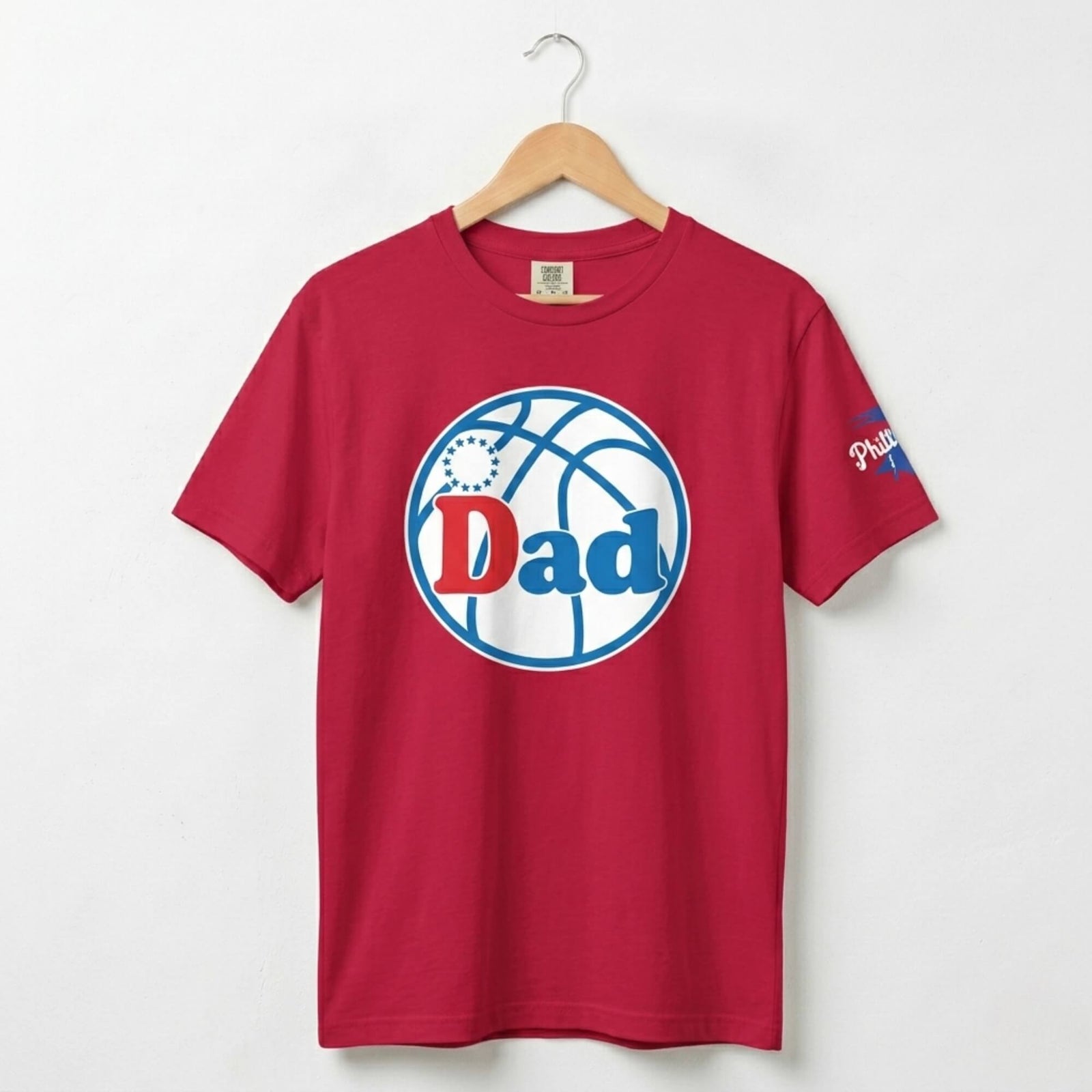 Philadelphia 76ers Philly Sixers Dad Father's Day red comfort colors t-shirt by Phillygoat