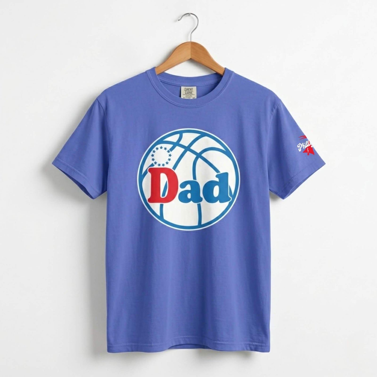 Philadelphia 76ers Philly Sixers Dad Father's Day royal blue comfort colors t-shirt by Phillygoat