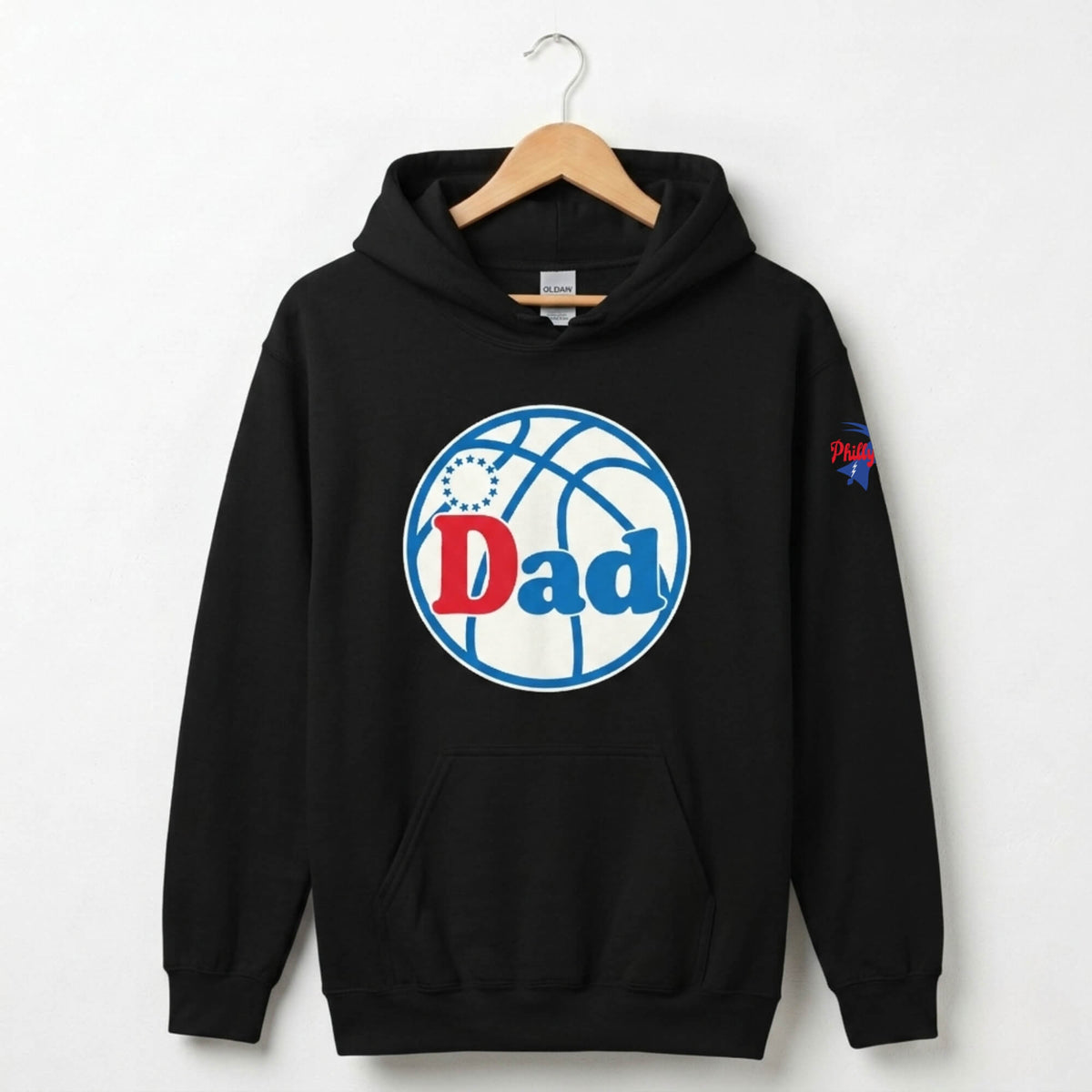 Philadelphia 76ers Philly Sixers Dad Father's Day black hoodie by Phillygoat