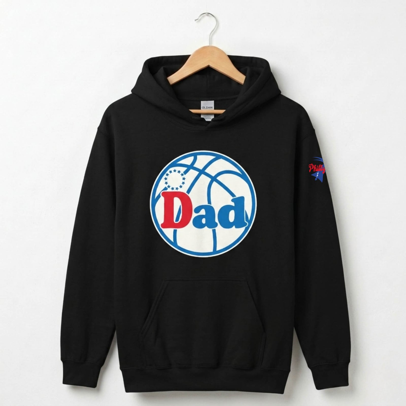 Philadelphia 76ers Philly Sixers Dad Father's Day black hoodie by Phillygoat