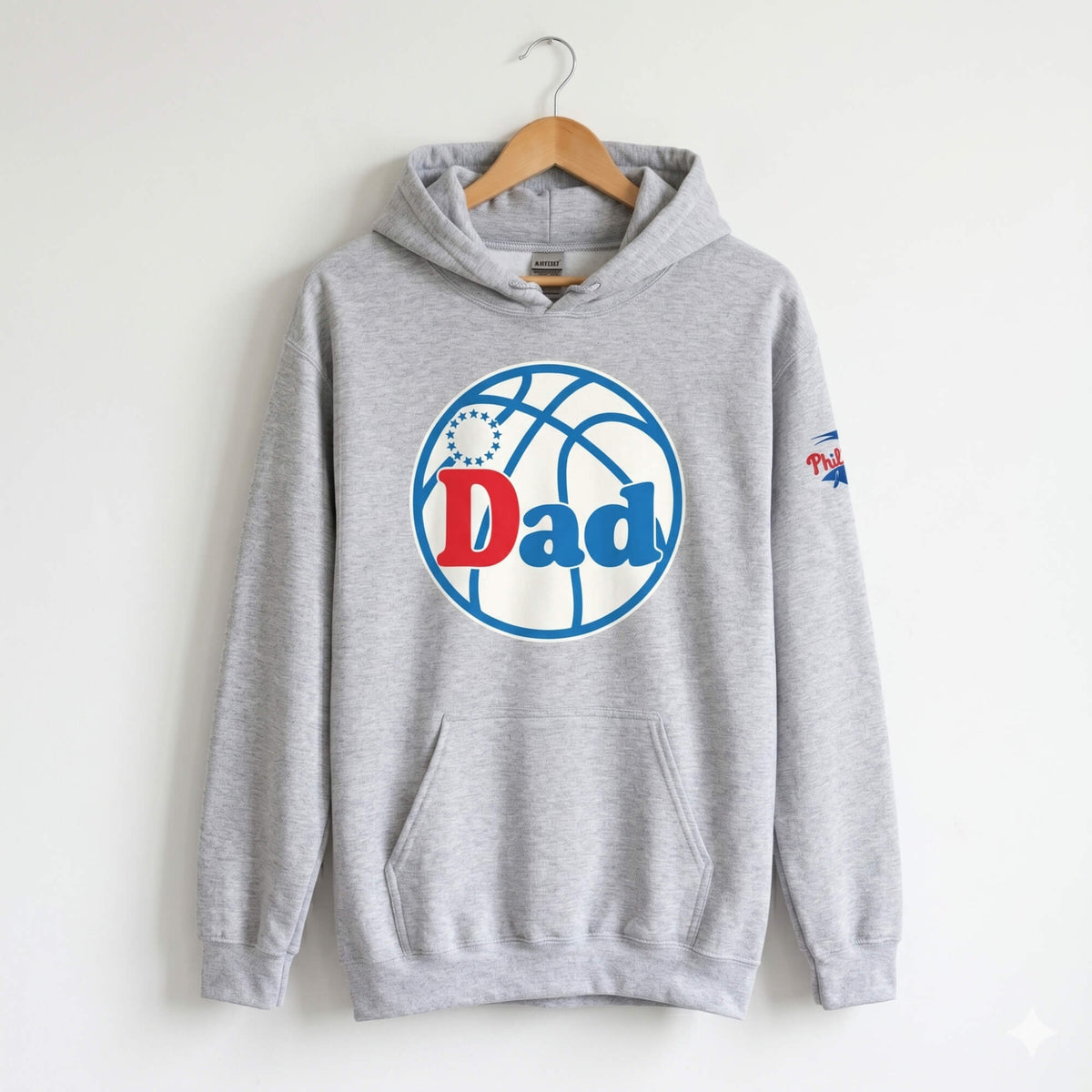 Philadelphia 76ers Philly Sixers Dad Father's Day grey hoodie by Phillygoat