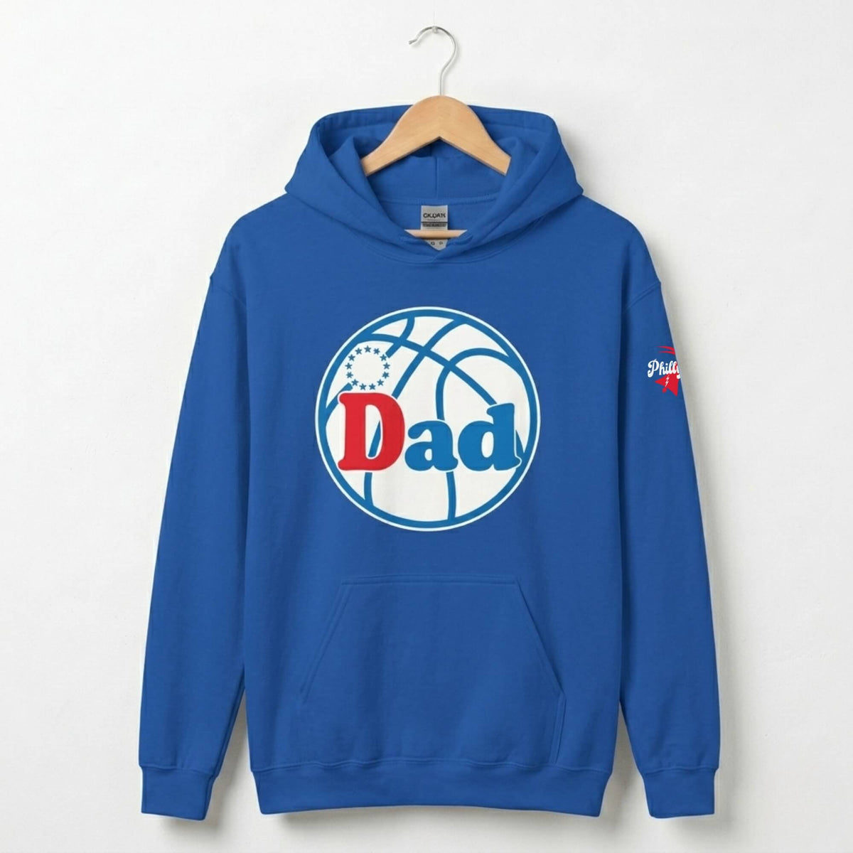 Philadelphia 76ers Philly Sixers Dad Father's Day royal blue hoodie by Phillygoat