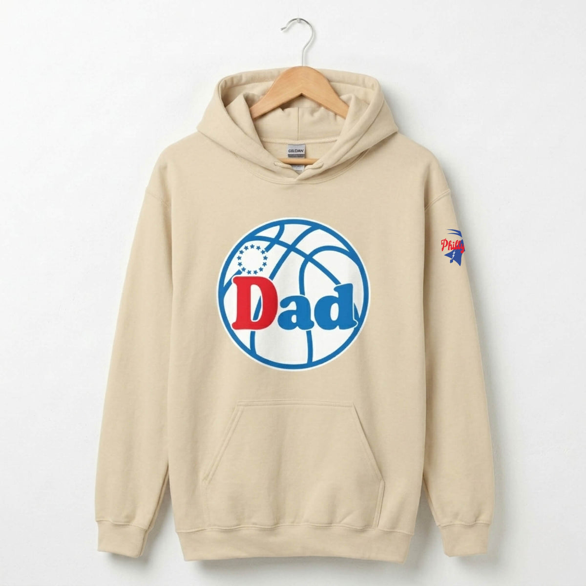 Philadelphia 76ers Philly Sixers Dad Father's Day sand hoodie by Phillygoat