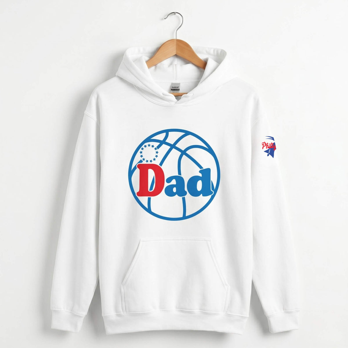 Philadelphia 76ers Philly Sixers Dad Father's Day white hoodie by Phillygoat