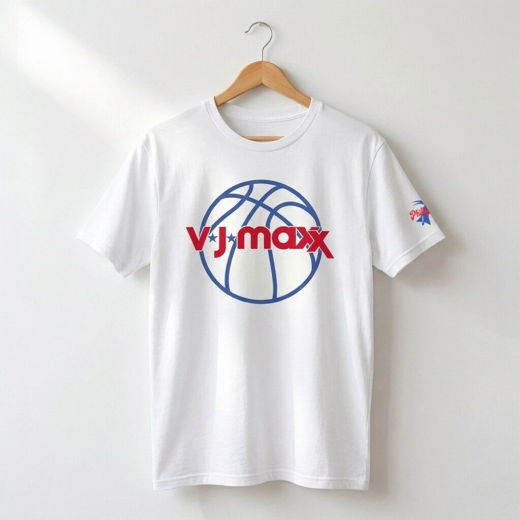 Philadelphia 76ers Tyrese Maxey and VJ Edgecombe VJ Maxx white comfort colors tee by Phillygoat
