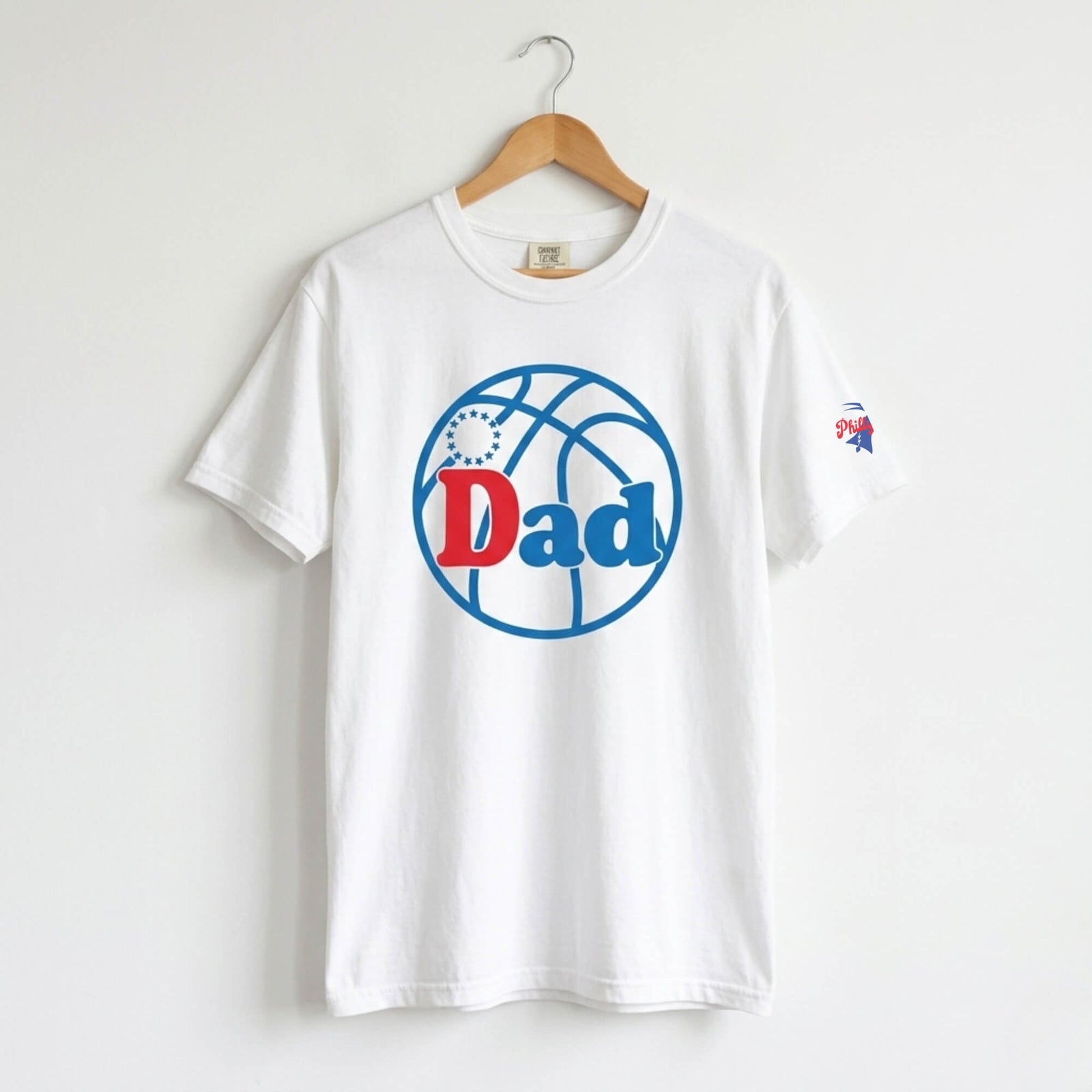 Philadelphia 76ers Philly Sixers Dad Father's Day white comfort colors t-shirt by Phillygoat