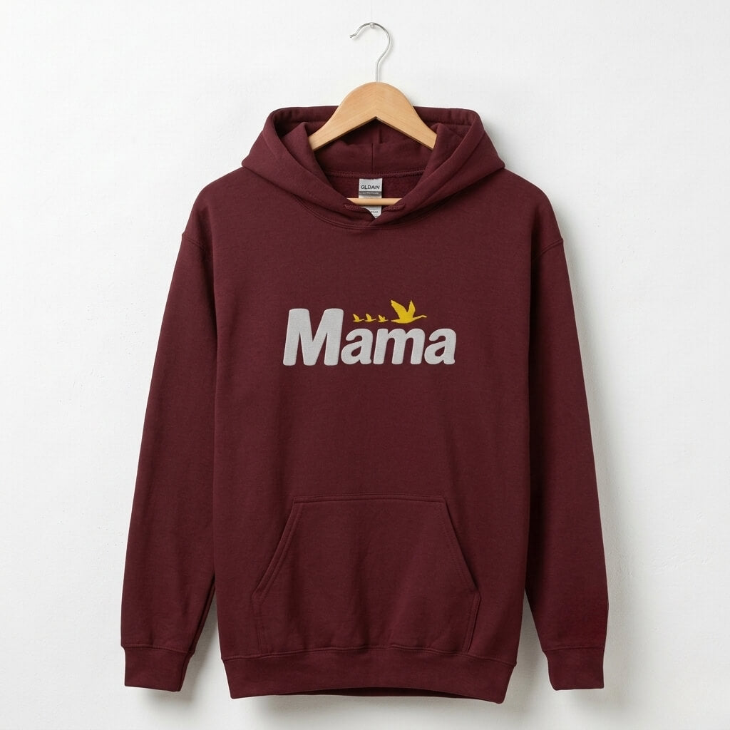 Philadelphia Delco Wawa Mama goose maroon embroidered hoodie by Phillygoat