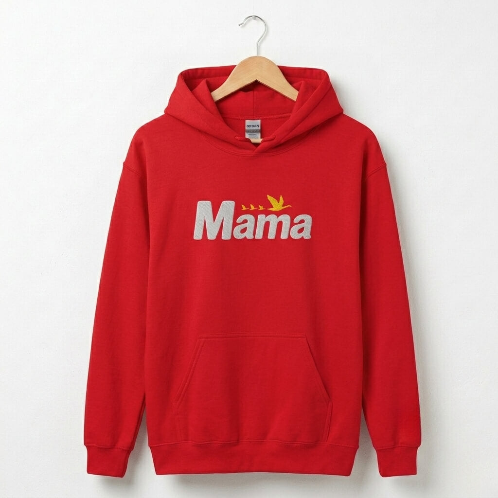 Philadelphia Delco Wawa Mama goose red embroidered hoodie by Phillygoat