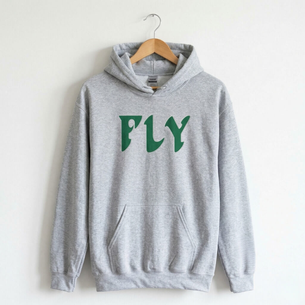 Philadelphia Eagles FLY sport grey embroidered hoodie by Phillygoat