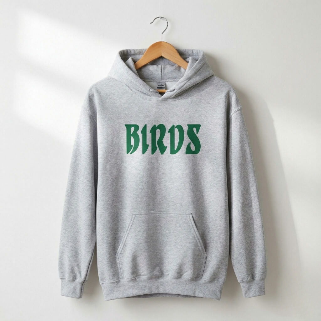 Philadelphia Eagles sport grey Go Birds embroidered hoodie by Phillygoat