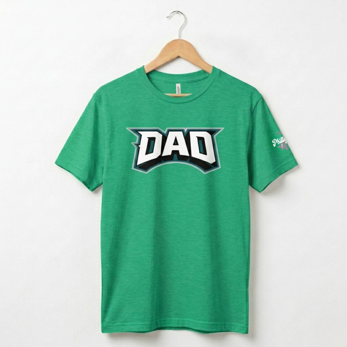 Philadelphia Eagles Father's Day kelly green Dad football t-shirt by Phillygoat