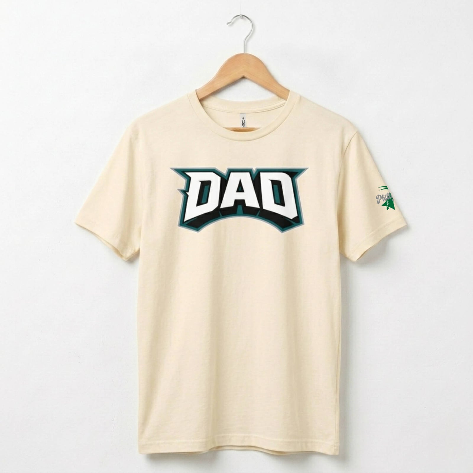 Philadelphia Eagles Father's Day natural Dad football t-shirt by Phillygoat