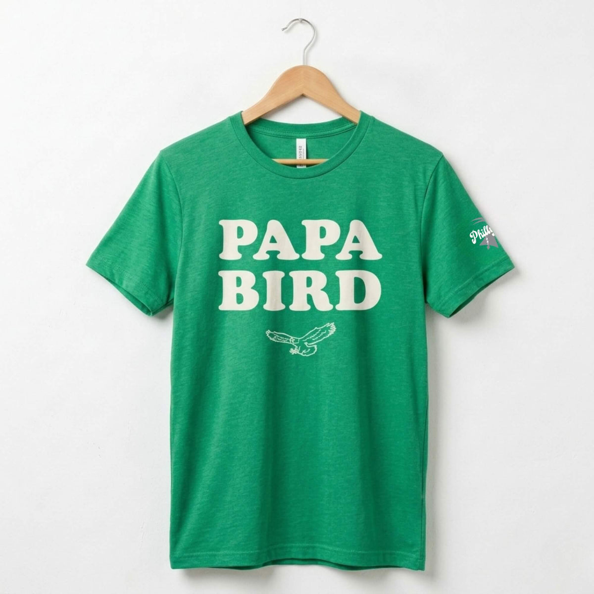 Philadelphia Eagles Papa Bird kelly green t-shirt Fathers Day gift for Dad by Phillygoat