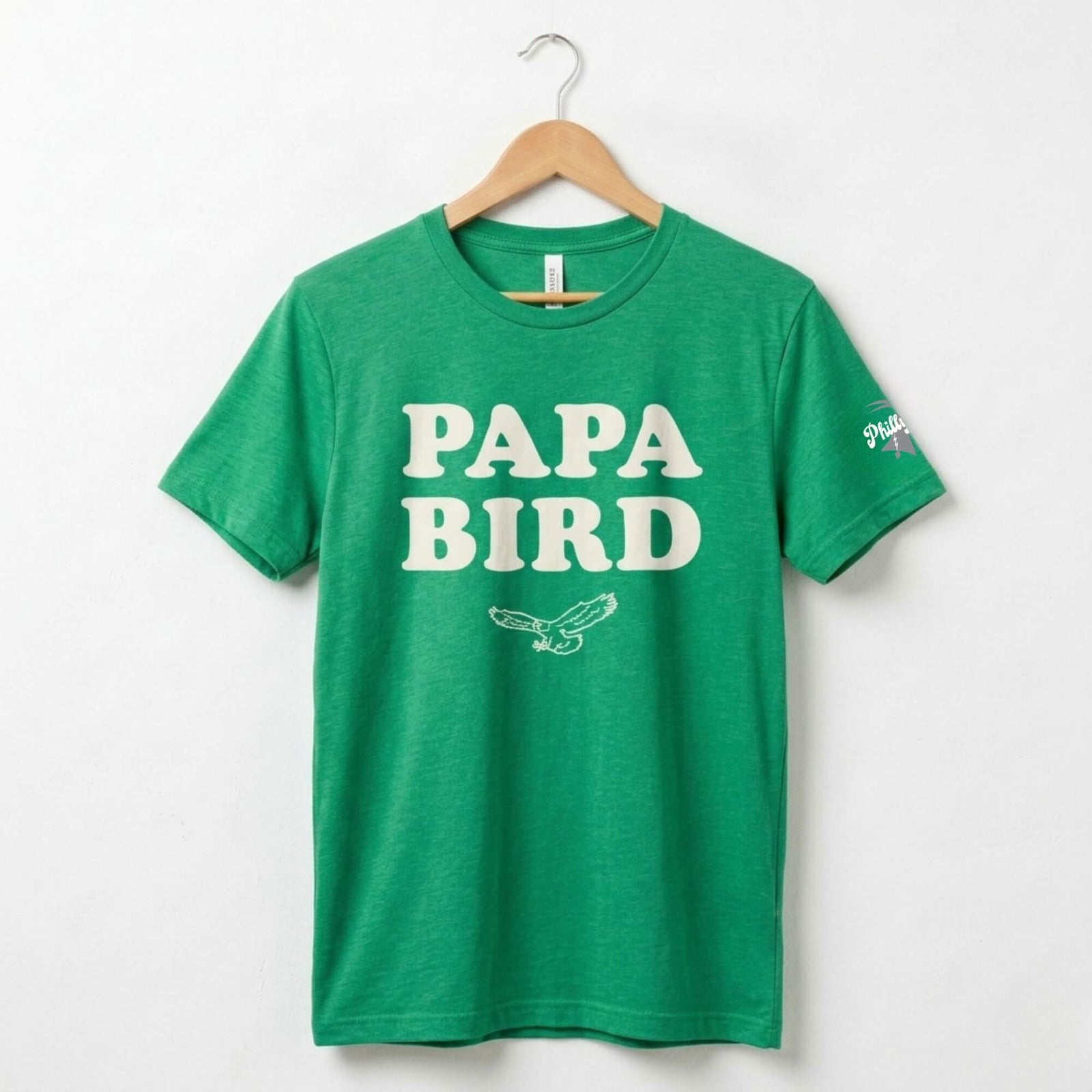 Philadelphia Eagles Papa Bird kelly green t-shirt Fathers Day gift for Dad by Phillygoat