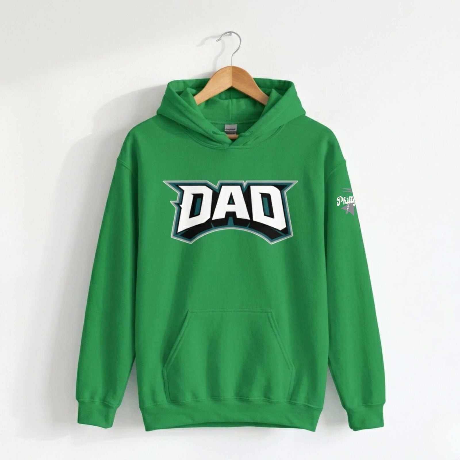 Philadelphia Eagles Dad Father's Day kelly green hoodie by Phillygoat