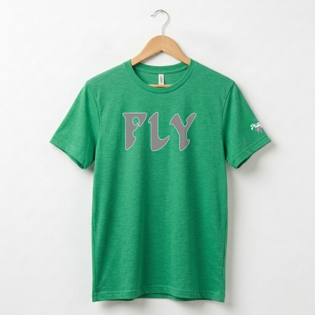 Philadelphia Eagles kelly green FLY t-shirt by Phillygoat