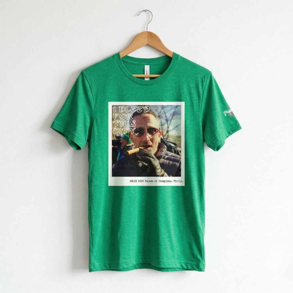 Philadelphia Eagles Howie Roseman bleed for this city kelly green shirt by Phillygoat