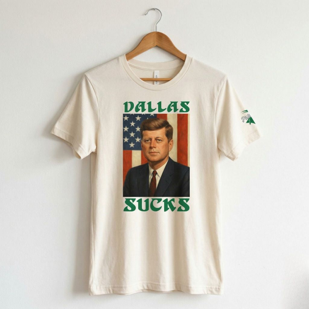 Philadelphia Eagles Funny JFK John F Kennedy Dallas Sucks heather dust shirt by Phillygoat