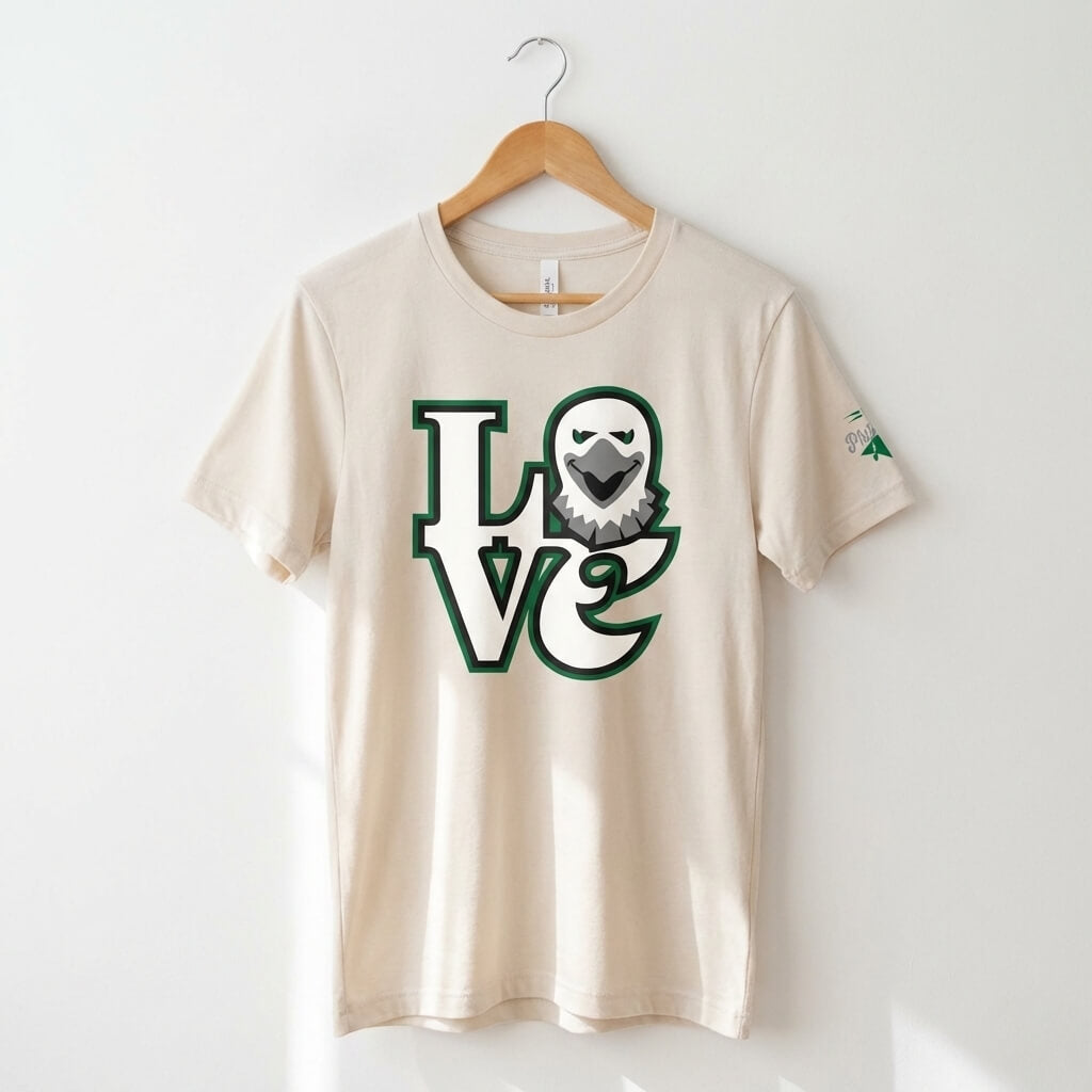 Philadelphia Eagles LOVE Birds heather dust t-shirt by Phillygoat