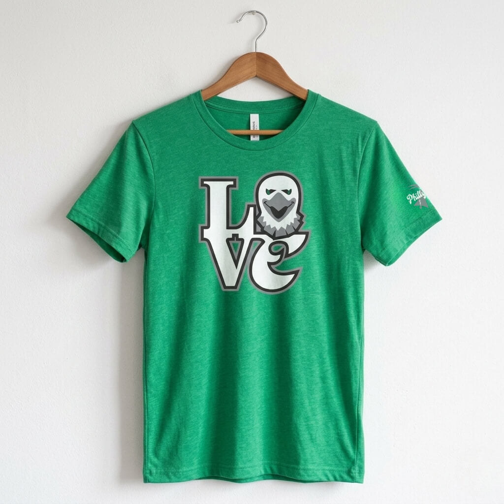 Philadelphia Eagles LOVE Birds kelly green t-shirt by Phillygoat