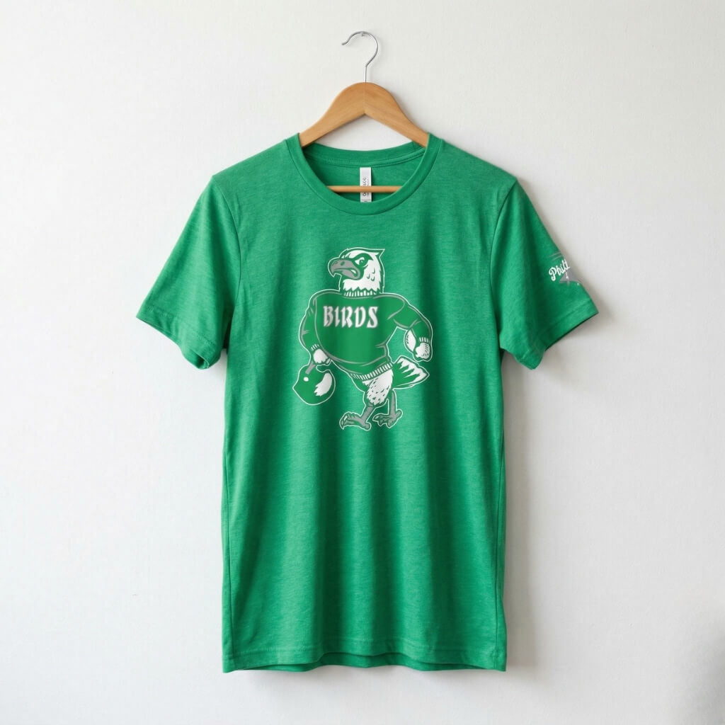 Philadelphia Eagles Birds retro mascot kelly green t-shirt by Phillygoat
