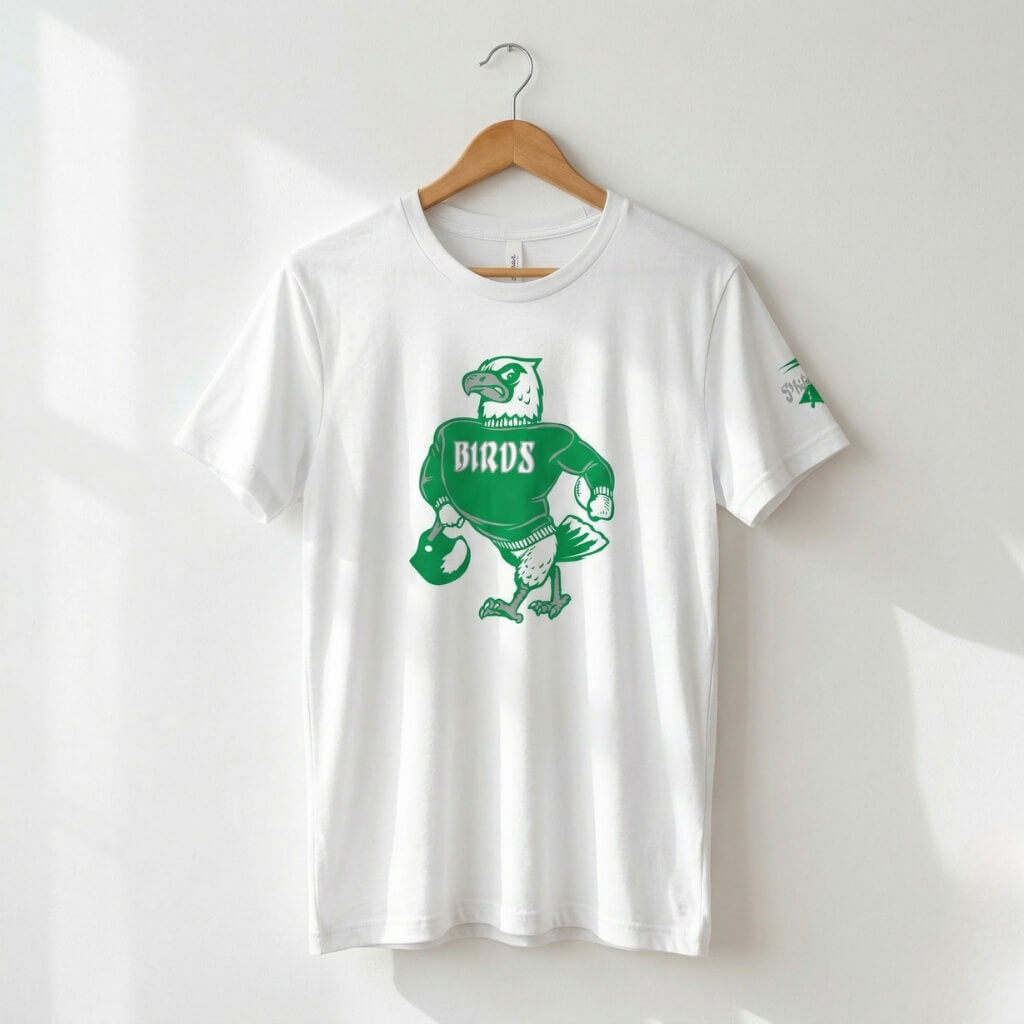Philadelphia Eagles Birds retro mascot white t-shirt by Phillygoat