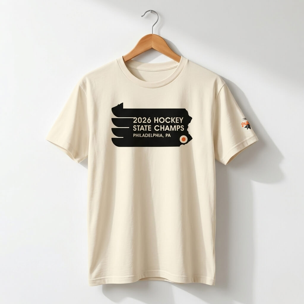 Philadelphia Flyers 2026 hockey state champs ivory comfort colors t-shirt by Phillygoat
