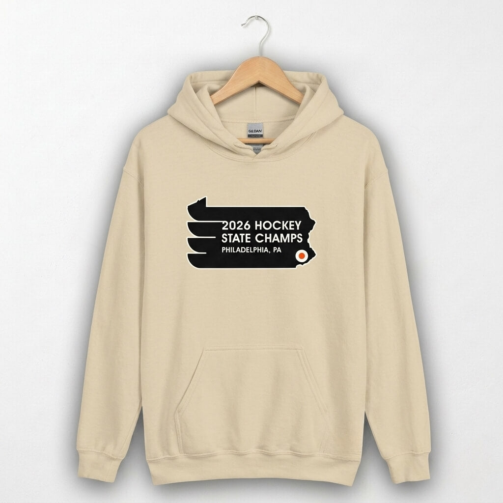 Philadelphia Flyers 2026 hockey state champs sand hoodie by Phillygoat