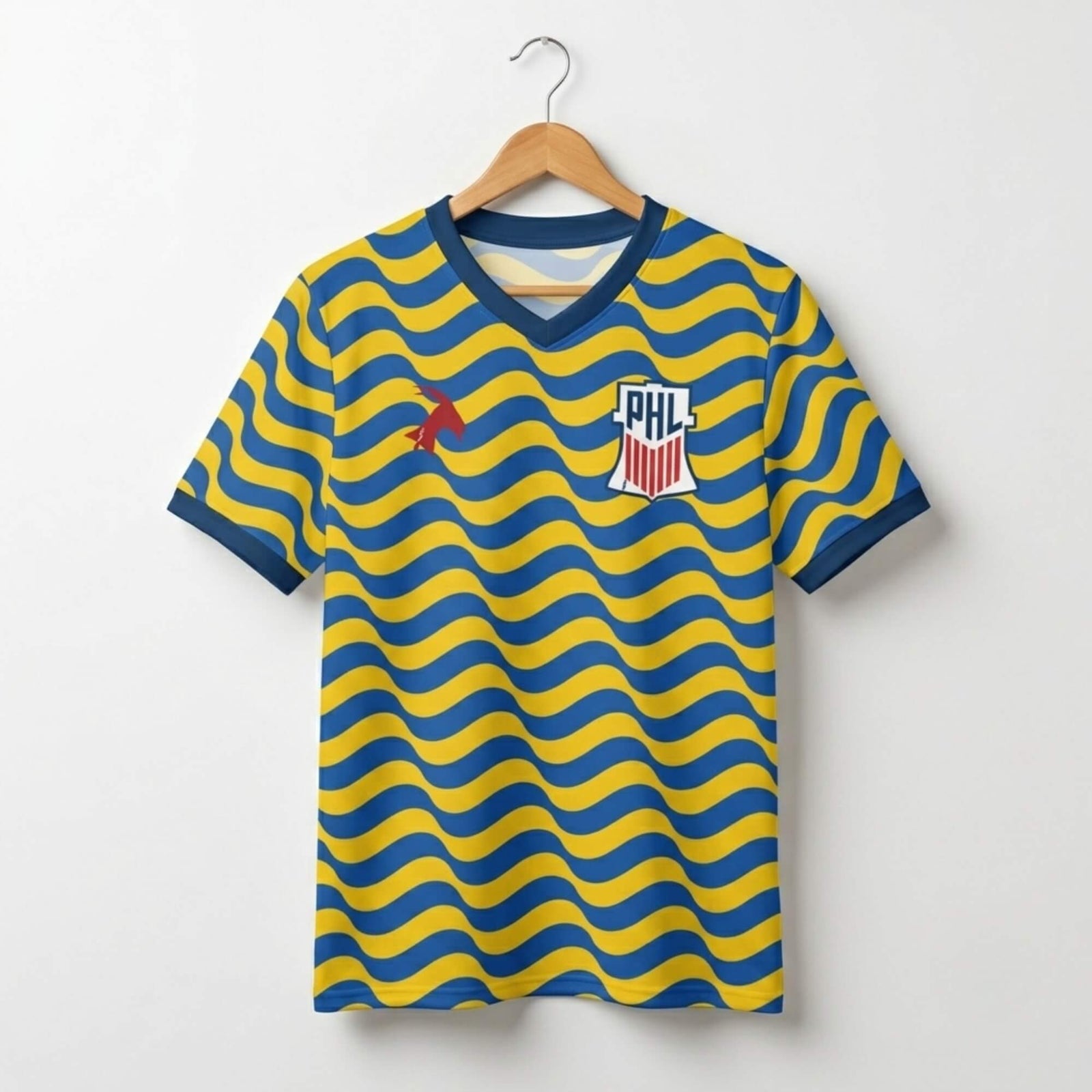 Philadelphia Football Club World Cup blue and yellow Team USA soccer jersey by Phillygoat
