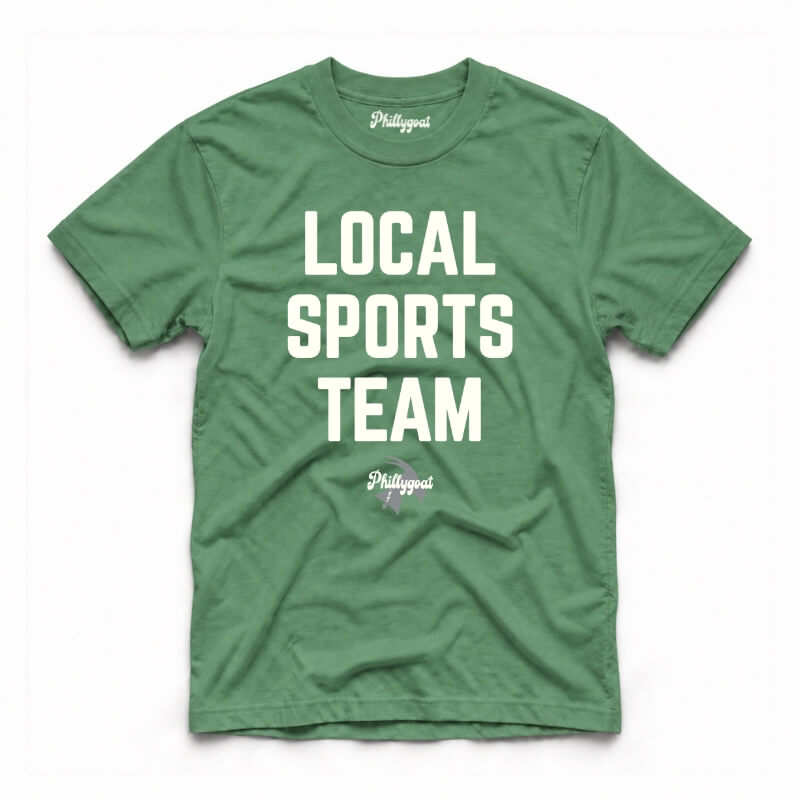 Philadelphia local sports team funny green Comfort Colors t-shirt from Phillygoat