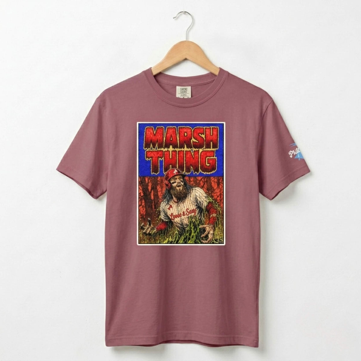 Philadelphia Phillies Barndon Marsh Swamp Thing brick comfort colors t-shirt by Phillygoat