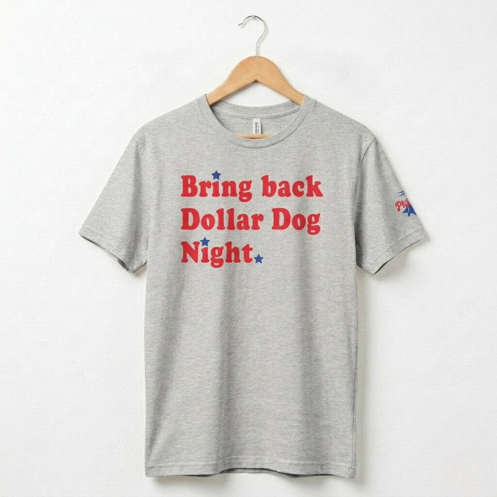 Philadelphia Phillies Bring Back Dollar Dog Night funny athletic heather shirt by Phillygoat
